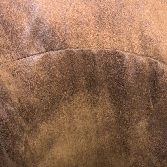 Brown Faux Suede Zip Up Moto Style Shirt Jacket  Mad Max Apocalypse Vibes XS/Sm - Picture 13 of 16